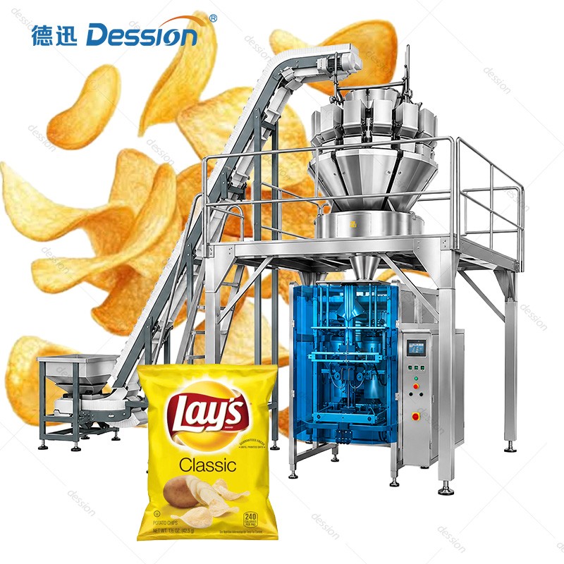 Automatic VFFS Packaging Machine from Leading China Manufacturer for Potato Chips and Crispy Snacks — machine and packaging reference