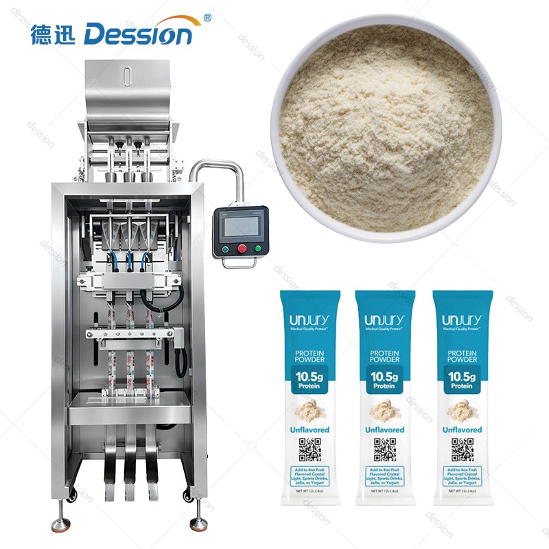 High-Speed Multilane Stickpack Machine for Whey and Collagen Protein Powder — machine and packaging reference