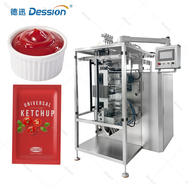 Multi-Lane Ketchup Sachet Packing Machine with Sanitary Anti-Dripping Pumps — machine and packaging reference