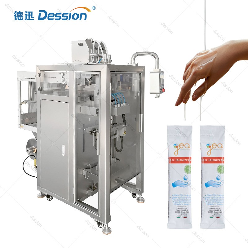 Multi-Lane Hand Sanitizer Sachet Machine with Anti-Explosion Safety Standards — machine and packaging reference