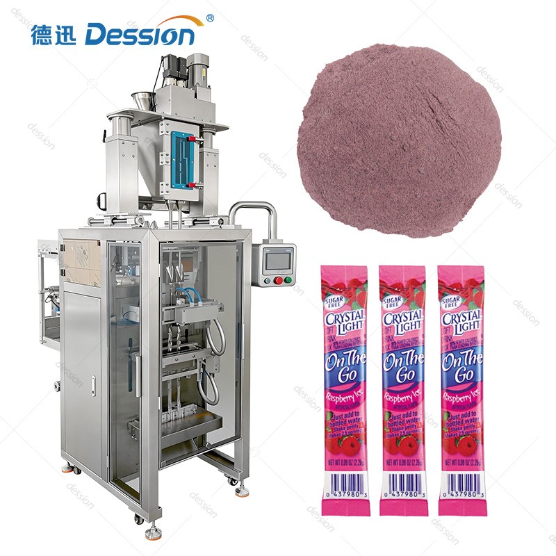 High-Output Multi-Lane Drink Mix Powder Packing Line with Integrated Dust Extraction — machine and packaging reference