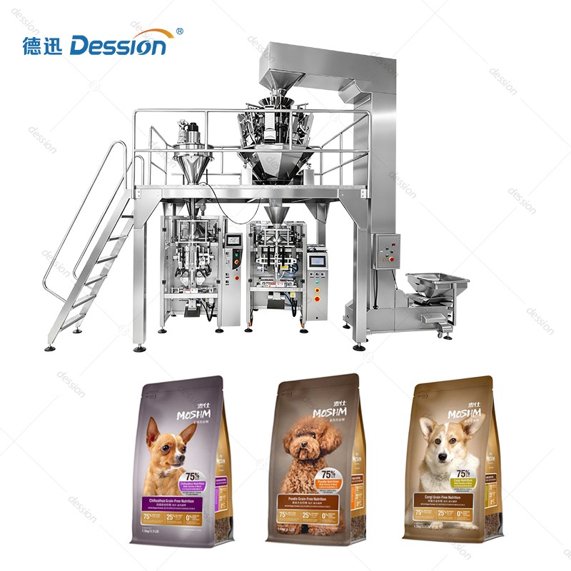 Large Vertical Form Fill Seal Machine for Pet Food & Kibble Packaging — machine and packaging reference