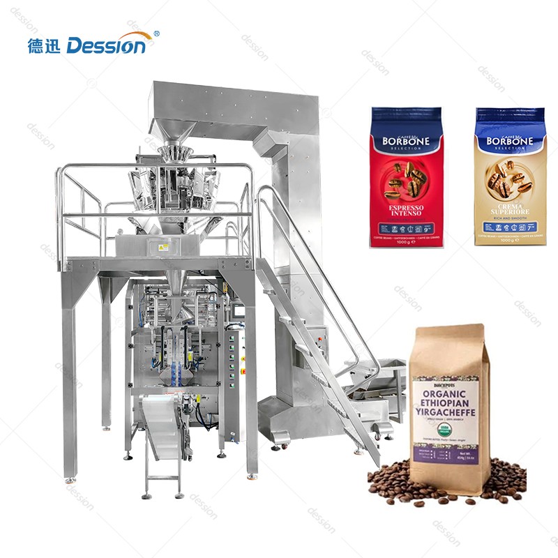 Large Vertical Form Fill Seal Machine for Coffee Beans & Roasted Coffee — machine and packaging reference