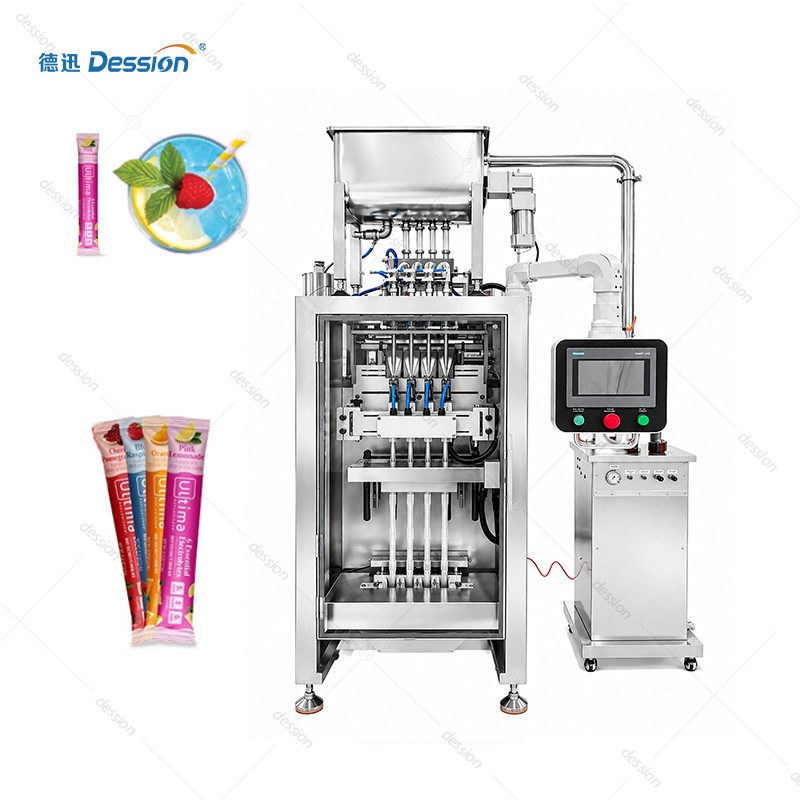 Automatic 4-Lane Stick Pack Packaging Machine for Energy Gel & Sports Nutrition — machine and packaging reference