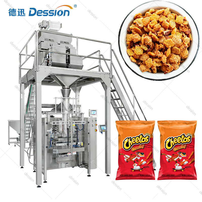 High Speed VFFS Puffed Snack Packaging Machine with Multihead Weigher — machine and packaging reference