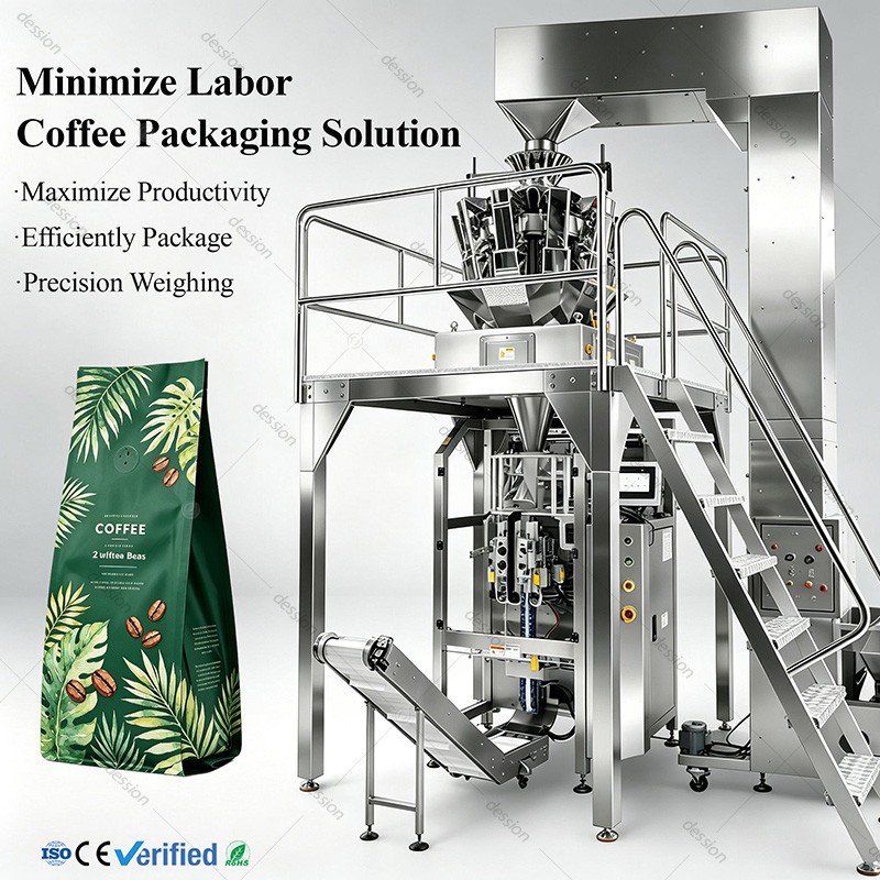 High Accuracy Weighing Coffee Bean VFFS Packing Machine for 500g 1kg Coffee Beans Valve Pouch Filling Packing Machine — machine and packaging reference