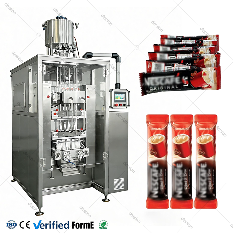 4 lanes coffee powder sachet stick packing machine automatic — machine and packaging reference