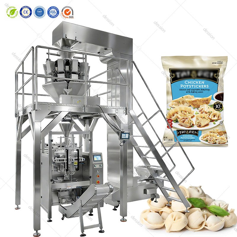 Food Grade Automatic Pre-made Dishes Weighing Packing Machine Frozen Buns Dumpling Rice Cake Meatball Bag Packaging Machinery — machine and packaging reference