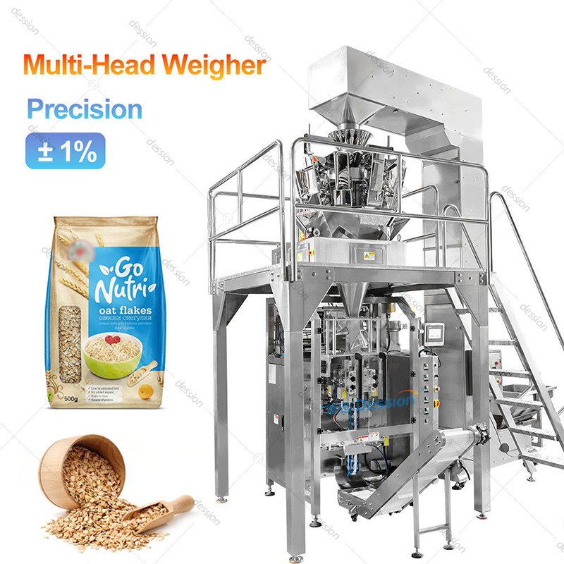 Hot Sales Automatic Stand up Pouch Oatmeal Weighing and Packing Machine Oats Corn Flakes Breakfast Cereals Bag Packaging Machine — machine and packaging reference