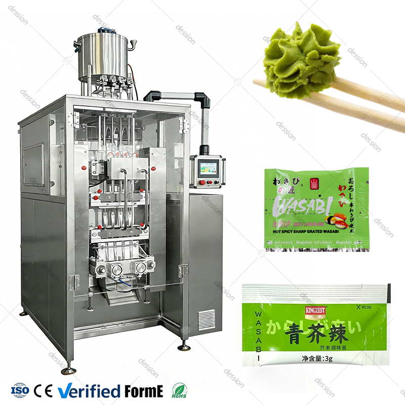 high speed 4 lanes wasabi stick mustard sachet filling sealing packing machine automatic — machine and packaging reference
