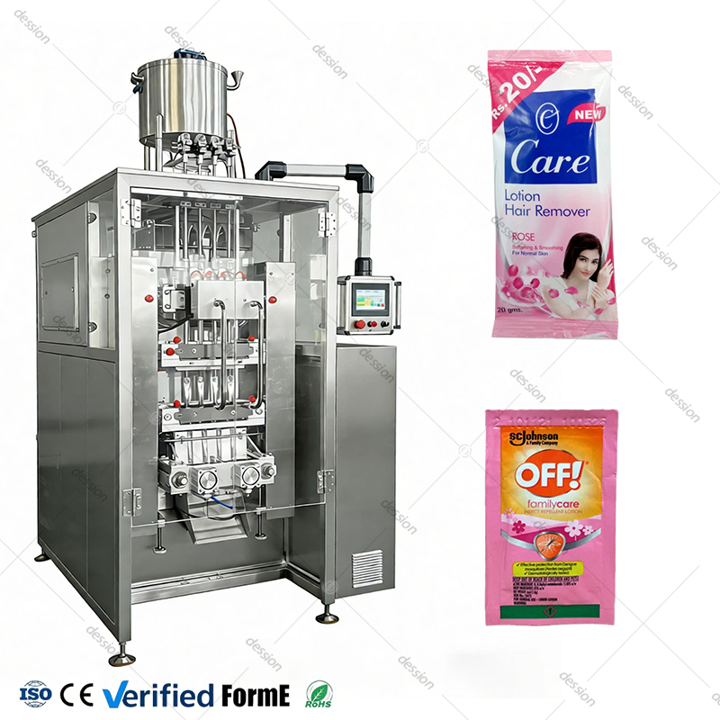 4 lanes cosmetic lotion small bag filling machine multi lines facial cream sachet packing machine — machine and packaging reference
