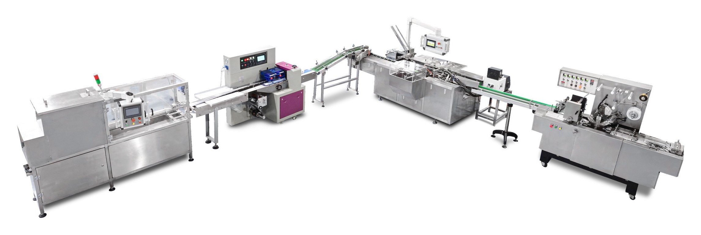 Corner-type hookah packaging production line from the Dession catalog.