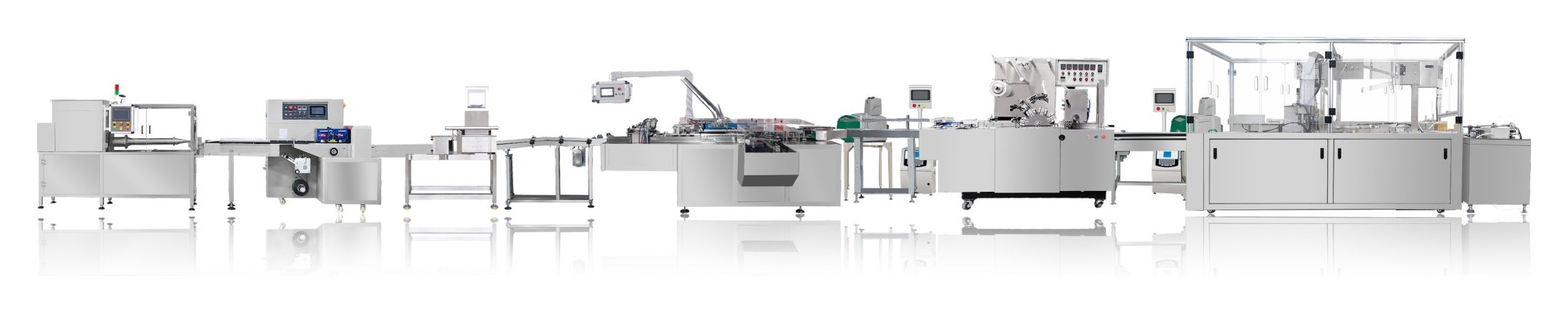 Straight-line hookah packaging production line from the Dession catalog.